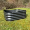 Large Metal Raised Vegetable Bed In Dark Grey (120cm)