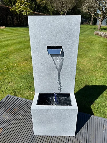Large Wall Blade Shower Water Feature With LED Lights - Solar Powered 36.5x27x96cm 1 Large Wall Blade Shower Water Feature With LED Lights - Solar Powered 36.5x27x96cm