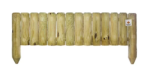 Large Wooden Garden Fixed Panels Log Roll Border Lawn Edging 300mm High Pack Of 3 2 Large Wooden Garden Fixed Panels Log Roll Border Lawn Edging 300mm High Pack Of 3 - Image 2