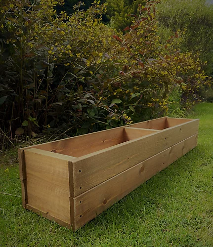 Large Wooden Garden Planter Decking Tub Tan Trough 120 Cm 4ft 1 Large Wooden Garden Planter Decking Tub Tan Trough 120 Cm 4ft