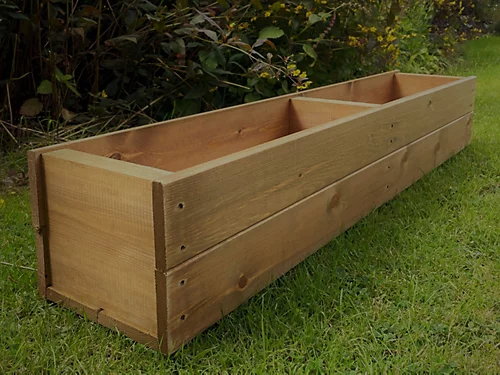 Large Wooden Garden Planter Decking Tub Tan Trough 120 Cm 4ft 4 Large Wooden Garden Planter Decking Tub Tan Trough 120 Cm 4ft - Image 4