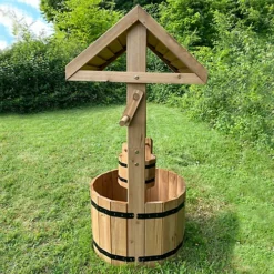 Large Wooden Wishing Well Garden Planter -Outsunny Garden Zone large wooden wishing well garden planter5060266598913 03c MP