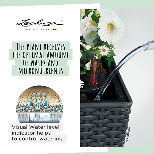 LECHUZA BALCONERA Cottage 80 Light Grey Self-watering Planter With Substrate And Water Level Indicator H19 L80 W19 Cm, 12L 3 LECHUZA BALCONERA Cottage 80 Light Grey Self-watering Planter With Substrate And Water Level Indicator H19 L80 W19 Cm, 12L - Image 3