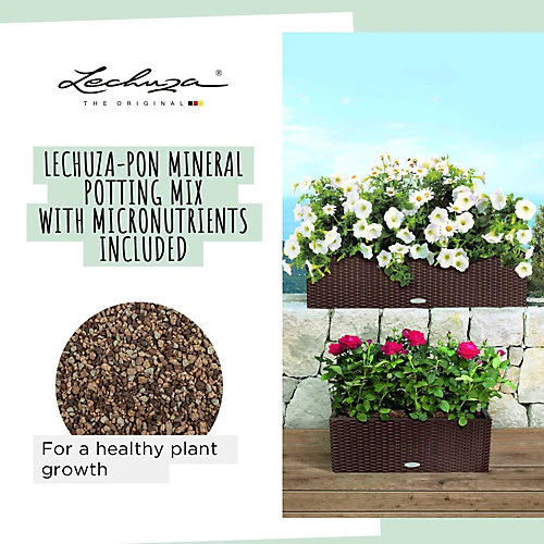 LECHUZA BALCONERA Cottage 80 Light Grey Self-watering Planter With Substrate And Water Level Indicator H19 L80 W19 Cm, 12L 4 LECHUZA BALCONERA Cottage 80 Light Grey Self-watering Planter With Substrate And Water Level Indicator H19 L80 W19 Cm, 12L - Image 4