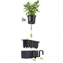 LECHUZA CUBE Color Triple Slate Hanging Table Self-watering Planter With Water Level Indicator H14 L40 W14 Cm, 5L -Outsunny Garden Zone lechuza cube color triple slate hanging table self watering planter with water level indicator h14 l40 w14 cm 5l4008789136848 04c MP
