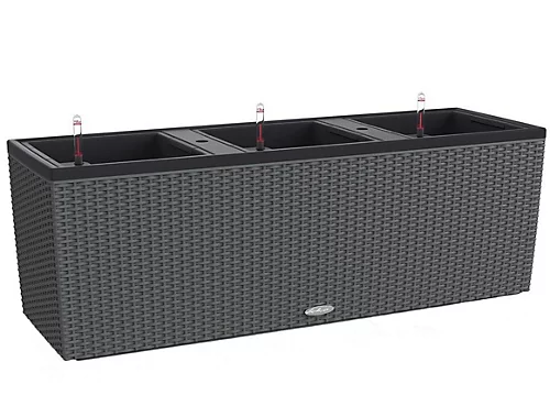 LECHUZA TRIO Cottage 40 Granite Self-watering Planter Plant Pot With Water Level Indicator H44 L130 W42 Cm, 3x31L 1 LECHUZA TRIO Cottage 40 Granite Self-watering Planter Plant Pot With Water Level Indicator H44 L130 W42 Cm, 3x31L