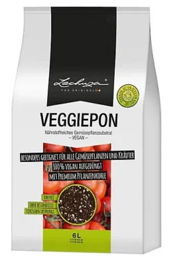 LECHUZA VEGGIEPON Organic Peat-Free Potting Compost For Vegetables Growing 6 Liter