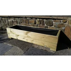 Lined Decking Garden Trough Planter 35cm Wide X 33cm High - 100cm