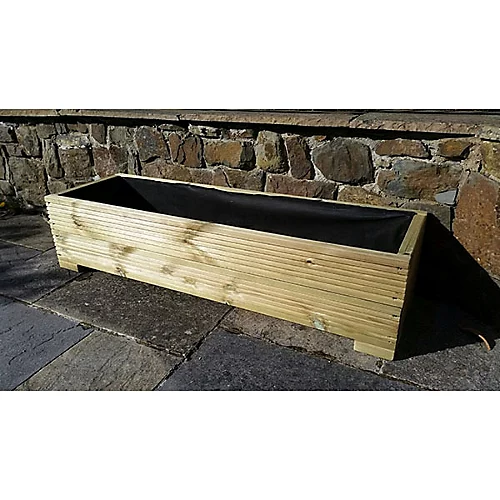 Lined Decking Garden Trough Planter 35cm Wide X 33cm High - 100cm 1 Lined Decking Garden Trough Planter 35cm Wide X 33cm High - 100cm