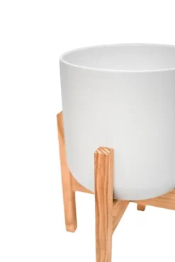 Lisbon Pot And Stand White D26Cm -Outsunny Garden Zone lisbon pot and stand white d26cm5055352851430 03c MP