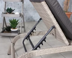 LISBON Sunlounger Manual Multi Position Backrest Including Cushion -Outsunny Garden Zone lisbon sunlounger manual multi position backrest including cushion5020125292703 03c MP