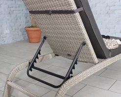 LISBON Sunlounger Manual Multi Position Backrest Including Cushion -Outsunny Garden Zone lisbon sunlounger manual multi position backrest including cushion5020125292703 04c MP