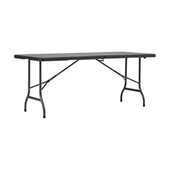 Livingandhome 5.8ft Black Rectangular Outdoor Rattan Plastic Folding Catering Camping Table 7 Livingandhome 5.8ft Black Rectangular Outdoor Rattan Plastic Folding Catering Camping Table -Outsunny Garden Zone livingandhome 5 8ft black rectangular outdoor rattan plastic folding catering camping table0670586480512 04c MP
