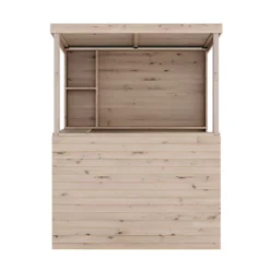 Livingandhome 5 X 7 Ft Natural Outdoor Solid Wood Garden Bar Drinks Shed With Pitched Roof -Outsunny Garden Zone livingandhome 5 x 7 ft natural outdoor solid wood garden bar drinks shed with pitched roof0670586481380 04c MP