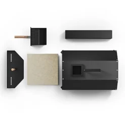 Livingandhome Black Portable Pizza Oven With Pizza Stone And Chimney 35cm W X 78cm D X 74cm H -Outsunny Garden Zone livingandhome black portable pizza oven with pizza stone and chimney 35cm w x 78cm d x 74cm h0735940288873 04c MP