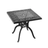 Livingandhome Black Square Cast Aluminum Outdoor Dining Table With Parasol Hole 795 X 725 Mm