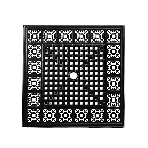 Livingandhome Black Square Cast Aluminum Outdoor Dining Table With Parasol Hole 795 X 725 Mm 4 Livingandhome Black Square Cast Aluminum Outdoor Dining Table With Parasol Hole 795 X 725 Mm - Image 4