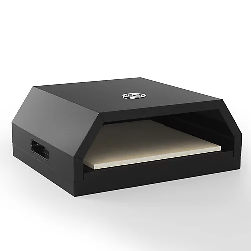 Livingandhome Black Stainless Steel Pizza Oven With Built In Temperature Gauge 40cm W X 35cm D X 16cm H 3 Livingandhome Black Stainless Steel Pizza Oven With Built In Temperature Gauge 40cm W X 35cm D X 16cm H - Image 3