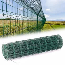 Livingandhome Dark Green PVC Coated Wire Mesh Fencing 0.9 X 20 M