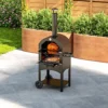 Livingandhome Outdoor Freestanding Large Stainless Steel Pizza Oven With Wheels And Chimney