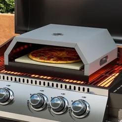 Livingandhome Silver Stainless Steel Pizza Oven With Built In Temperature Gauge