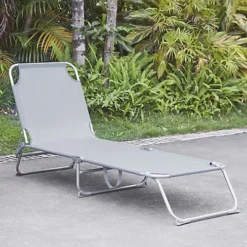 LIVIVO Foldable Reclining Sun Lounger With Adjustable Back & Leg Rests - Lightweight Sun Bed, 3 Height Settings - Grey 6 LIVIVO Foldable Reclining Sun Lounger With Adjustable Back & Leg Rests - Lightweight Sun Bed, 3 Height Settings - Grey -Outsunny Garden Zone livivo foldable reclining sun lounger with adjustable back leg rests lightweight sun bed 3 height settings grey5056295302591 03c MP