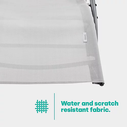 LIVIVO Gravity Rocking Sun Lounger With Padded Head Rests, Lightweight, Water Resistant Sun Bed - 2 Tone Grey 3 LIVIVO Gravity Rocking Sun Lounger With Padded Head Rests, Lightweight, Water Resistant Sun Bed - 2 Tone Grey - Image 3