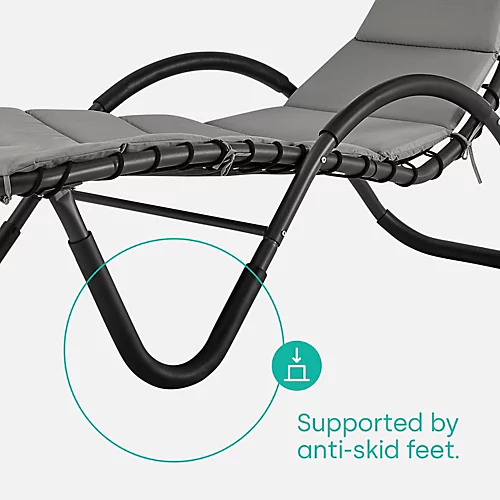 LIVIVO Luxury Soft Padded Sun Lounger With A Canopy - Outdoor Garden Furniture For Patio, Decking & Balcony - Grey 3 LIVIVO Luxury Soft Padded Sun Lounger With A Canopy - Outdoor Garden Furniture For Patio, Decking & Balcony - Grey - Image 3