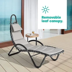 LIVIVO Luxury Soft Padded Sun Lounger With A Canopy - Outdoor Garden Furniture For Patio, Decking & Balcony - Grey 7 LIVIVO Luxury Soft Padded Sun Lounger With A Canopy - Outdoor Garden Furniture For Patio, Decking & Balcony - Grey -Outsunny Garden Zone livivo luxury soft padded sun lounger with a canopy outdoor garden furniture for patio decking balcony grey5056295308043 04c MP