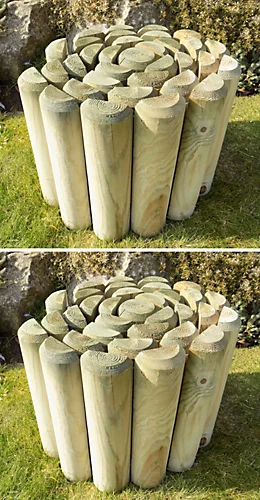 Log Edging Rolls Garden Lawn Border Edge Heavy Duty (H)225mm (L)2.4m Set Of 2 1 Log Edging Rolls Garden Lawn Border Edge Heavy Duty (H)225mm (L)2.4m Set Of 2