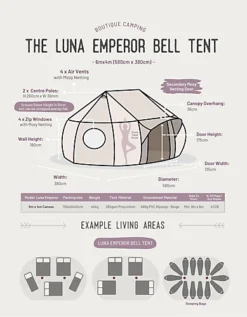 Luna Emperor Bell Tent - Canvas 285 -Outsunny Garden Zone luna emperor bell tent canvas 2855056241991954 05c MP
