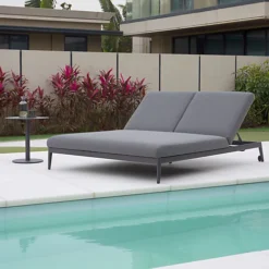 Luna Outdoor Fabric Double Sun Lounger -Outsunny Garden Zone luna outdoor fabric double sun lounger5060933965093 04c MP