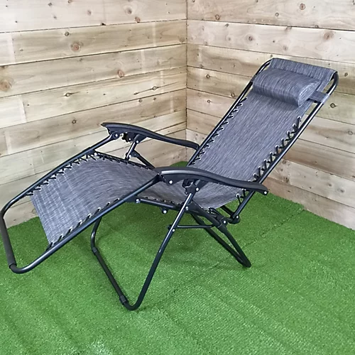Luxury Zero Gravity Garden Relaxer Chair / Sun Lounger - Grey 3 Luxury Zero Gravity Garden Relaxer Chair / Sun Lounger - Grey - Image 3