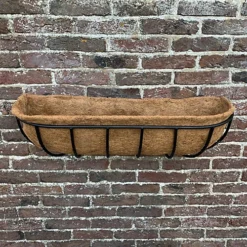 Manor Garden Black Metal Wall Basket Manger Trough Planter (75cm) -Outsunny Garden Zone manor garden black metal wall basket manger trough planter 75cm 5060575107981 03c MP