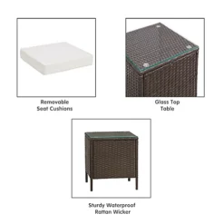 Mcc Direct Rattan Furniture Garden Table And Chair Set Rome Brown -Outsunny Garden Zone mcc direct rattan furniture garden table and chair set rome brown5060856462617 04c MP