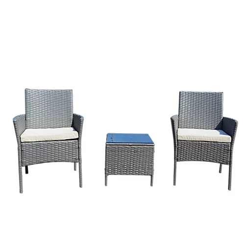 Mcc Direct Rattan Furniture Garden Table And Chair Set Rome Grey 2 Mcc Direct Rattan Furniture Garden Table And Chair Set Rome Grey - Image 2