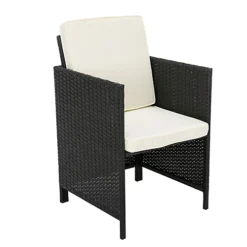 MCC Direct Rattan Garden Furniture Table And Chair Set Cuba Black -Outsunny Garden Zone mcc direct rattan garden furniture table and chair set cuba black5060856462884 04c MP