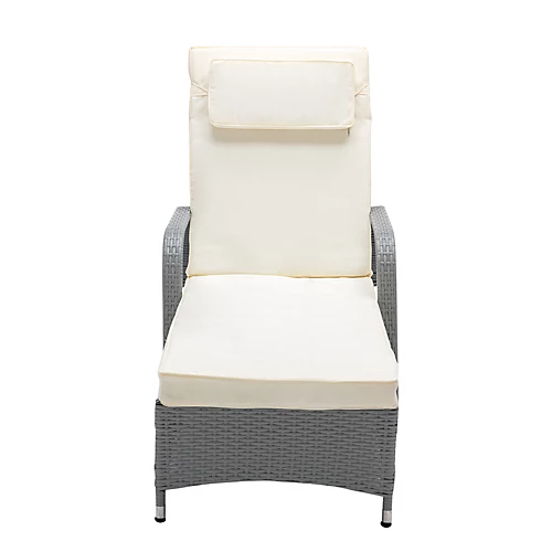MCC Direct Rattan Sun Lounger And Table Venice Grey 2 MCC Direct Rattan Sun Lounger And Table Venice Grey - Image 2