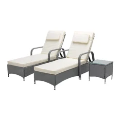 MCC Direct Rattan Sun Lounger And Table Venice Grey 7 MCC Direct Rattan Sun Lounger And Table Venice Grey -Outsunny Garden Zone mcc direct rattan sun lounger and table venice grey5060856462709 04c MP