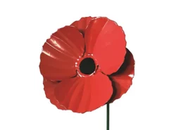 Metal Poppy Decorative Garden Stakes