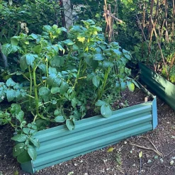Metal Raised Vegetable Bed In Green (100cm X 30cm) -Outsunny Garden Zone metal raised vegetable bed in green 100cm x 30cm 5060266598685 03c MP