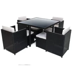 Milano 9 Piece Rattan Cube Dining Set