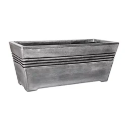 Milano Grey Pewter Effect Trough Garden Planter 58.5cm W X 23cm H X 25cm D