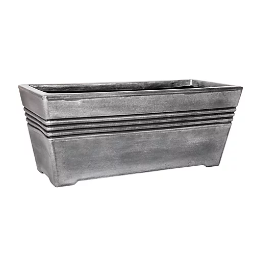 Milano Grey Pewter Effect Trough Garden Planter 58.5cm W X 23cm H X 25cm D 1 Milano Grey Pewter Effect Trough Garden Planter 58.5cm W X 23cm H X 25cm D