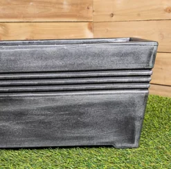 Milano Grey Pewter Effect Trough Garden Planter 58.5cm W X 23cm H X 25cm D 7 Milano Grey Pewter Effect Trough Garden Planter 58.5cm W X 23cm H X 25cm D -Outsunny Garden Zone milano grey pewter effect trough garden planter 58 5cm w x 23cm h x 25cm d5060559859882 04c MP