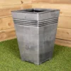 Milano Tall Grey Pewter Garden Planter - 45cm Tall