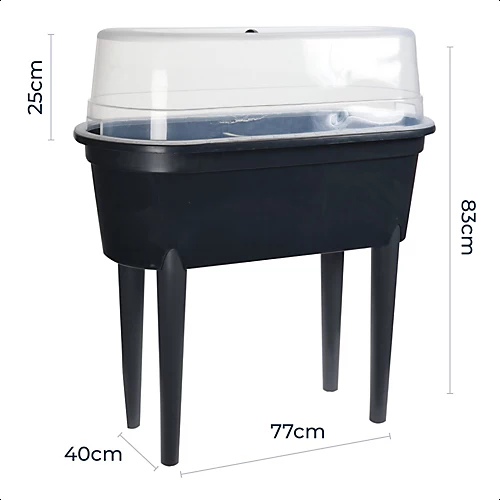 Mini Raised Propagator Greenhouse Outdoor Herb Garden Dark Grey 4 Mini Raised Propagator Greenhouse Outdoor Herb Garden Dark Grey - Image 4