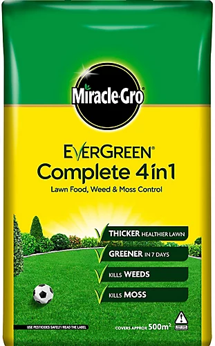 Miracle-Gro Evergreen Complete 4 In 1 Lawn Food - 500 M2, 17.5 Kg, Lawn Food, Weed & Moss Control 1 Miracle-Gro Evergreen Complete 4 In 1 Lawn Food - 500 M2, 17.5 Kg, Lawn Food, Weed & Moss Control