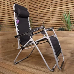Multi Position Garden Gravity Relaxer Chair / Sun Lounger - BLACK/SILVER 7 Multi Position Garden Gravity Relaxer Chair / Sun Lounger - BLACK/SILVER -Outsunny Garden Zone multi position garden gravity relaxer chair sun lounger black silver5060907229923 04c MP