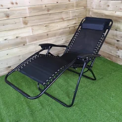 Multi Position Textoline Garden Relaxer Chair Lounger - All Black 6 Multi Position Textoline Garden Relaxer Chair Lounger - All Black -Outsunny Garden Zone multi position textoline garden relaxer chair lounger all black5060907221309 03c MP